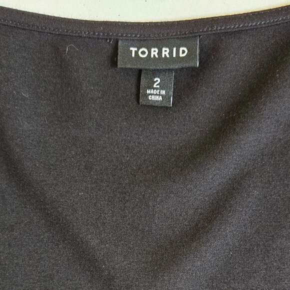 725-27 Torrid Black Midi Sweetheart Neckline dress, Super Comfortable Sz 2 16/18 - Picture 7 of 9